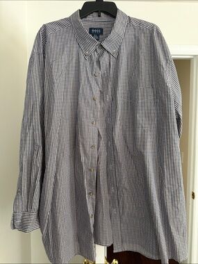 Harbor Bay Navy and White Gingham Button-Down Shirt